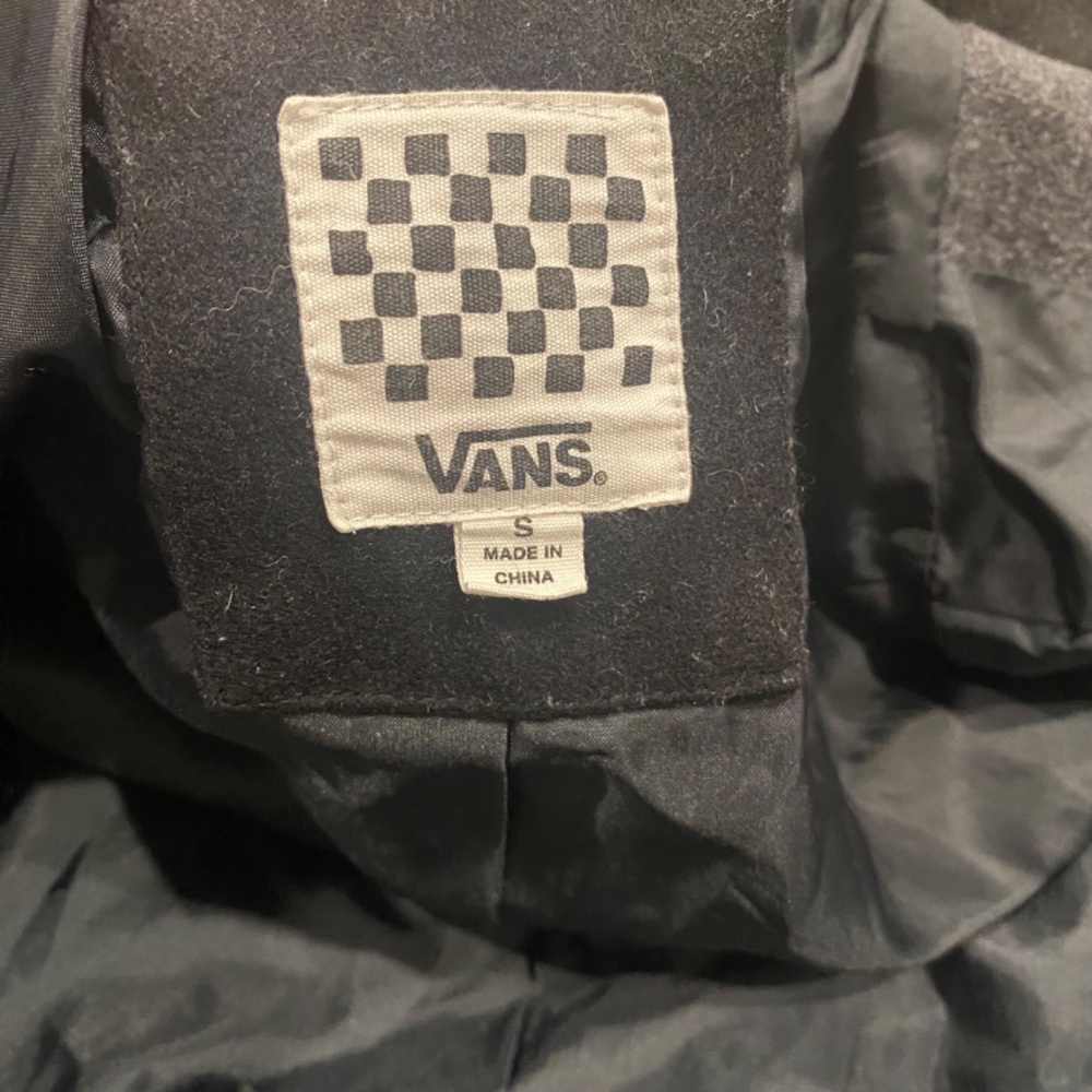 Vans Women Charcoal Grey Wool Blend Motorcycle Size S Jacket - Picture 11 of 11